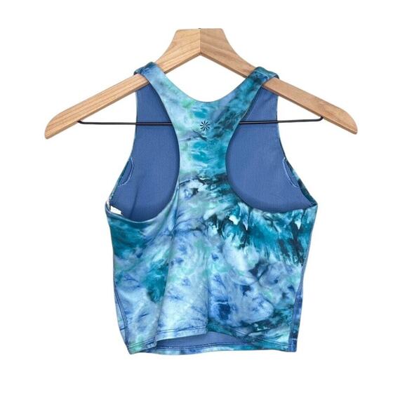 ATHLETA GIRL Long Distance Green Blue Tie Dye SPORTS BRA Sz XL 14 EUC - Picture 2 of 5